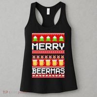 Beer Ugly Christmas Sweater Merry Beermas Women's Tank Top thumb 3
