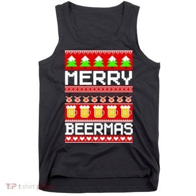 Beer Ugly Christmas Sweater Merry Beermas Tank Top