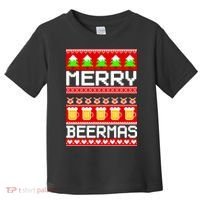 Beer Ugly Christmas Sweater Merry Beermas Toddler T-Shirt thumb 0