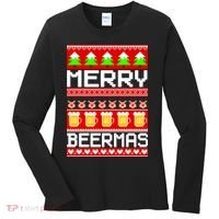 Beer Ugly Christmas Sweater Merry Beermas Women's Long Sleeve Shirt thumb 0