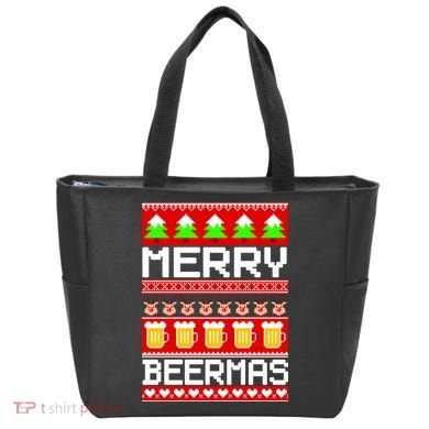 Beer Ugly Christmas Sweater Merry Beermas Tote Bag