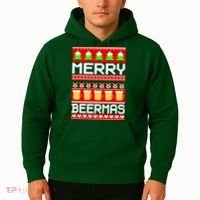 Beer Ugly Christmas Sweater Merry Beermas Hoodie thumb 2