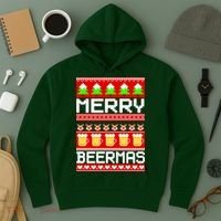 Beer Ugly Christmas Sweater Merry Beermas Hoodie thumb 3