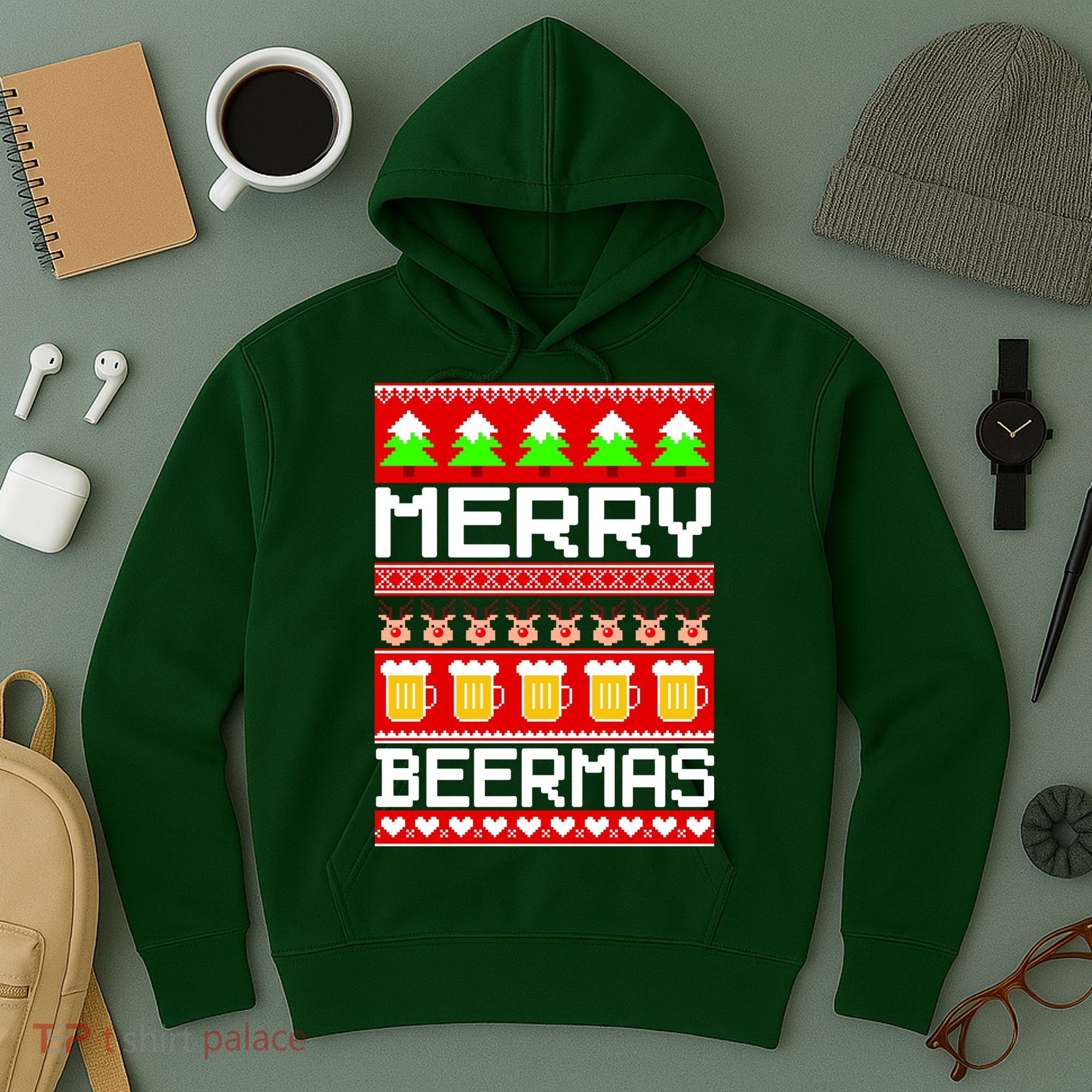 Beer Ugly Christmas Sweater Merry Beermas Hoodie