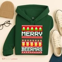 Beer Ugly Christmas Sweater Merry Beermas Hoodie thumb 4