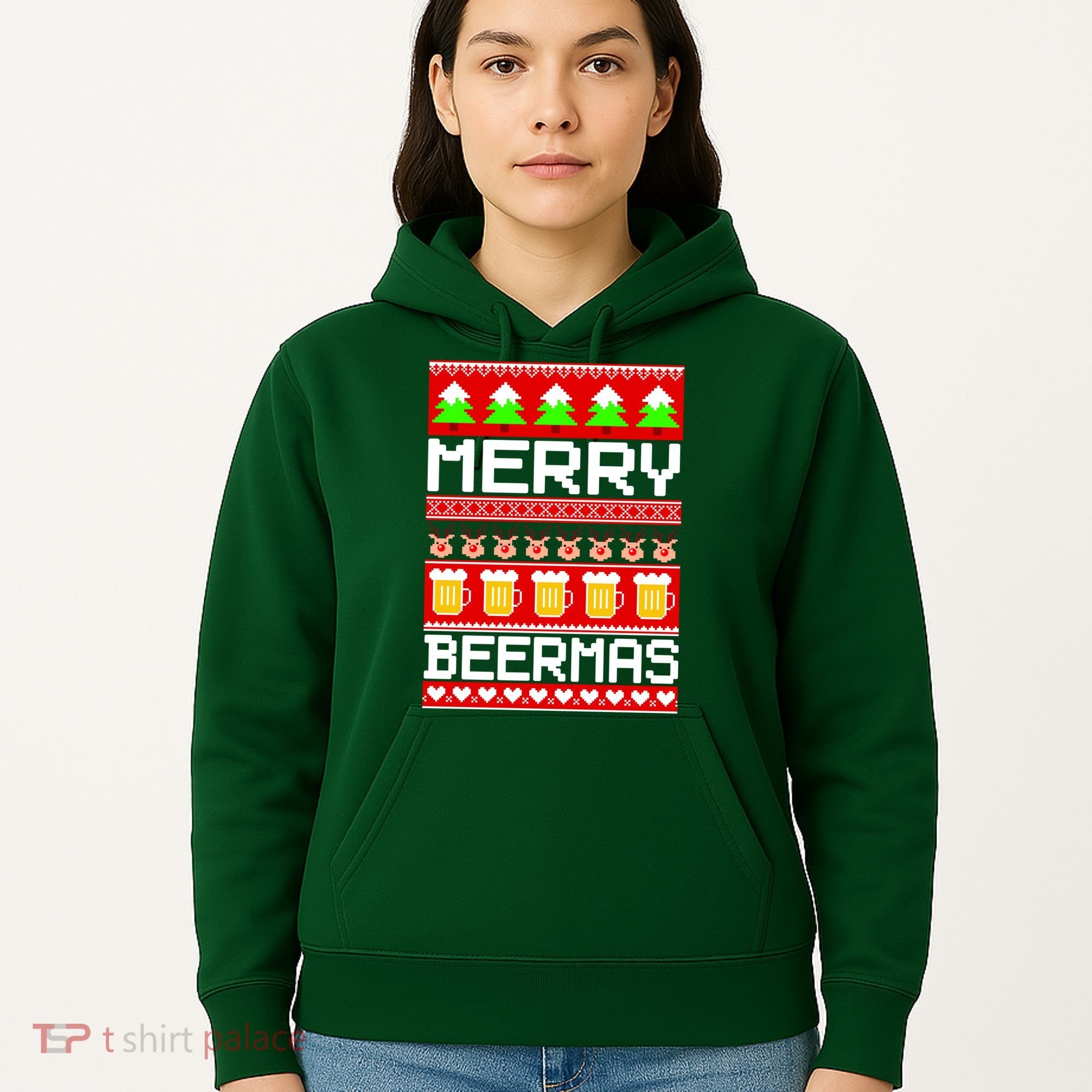 Beer Ugly Christmas Sweater Merry Beermas Hoodie