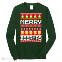 Beer Ugly Christmas Sweater Merry Beermas Long Sleeve Shirt thumb 0