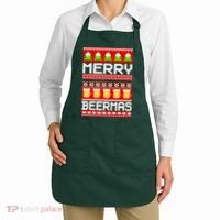 Beer Ugly Christmas Sweater Merry Beermas Apron thumb 2