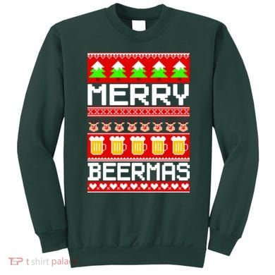 Beer Ugly Christmas Sweater Merry Beermas Sweatshirt