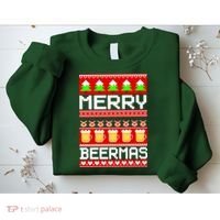 Beer Ugly Christmas Sweater Merry Beermas Sweatshirt thumb 2