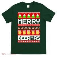 Beer Ugly Christmas Sweater Merry Beermas T-Shirt thumb 0
