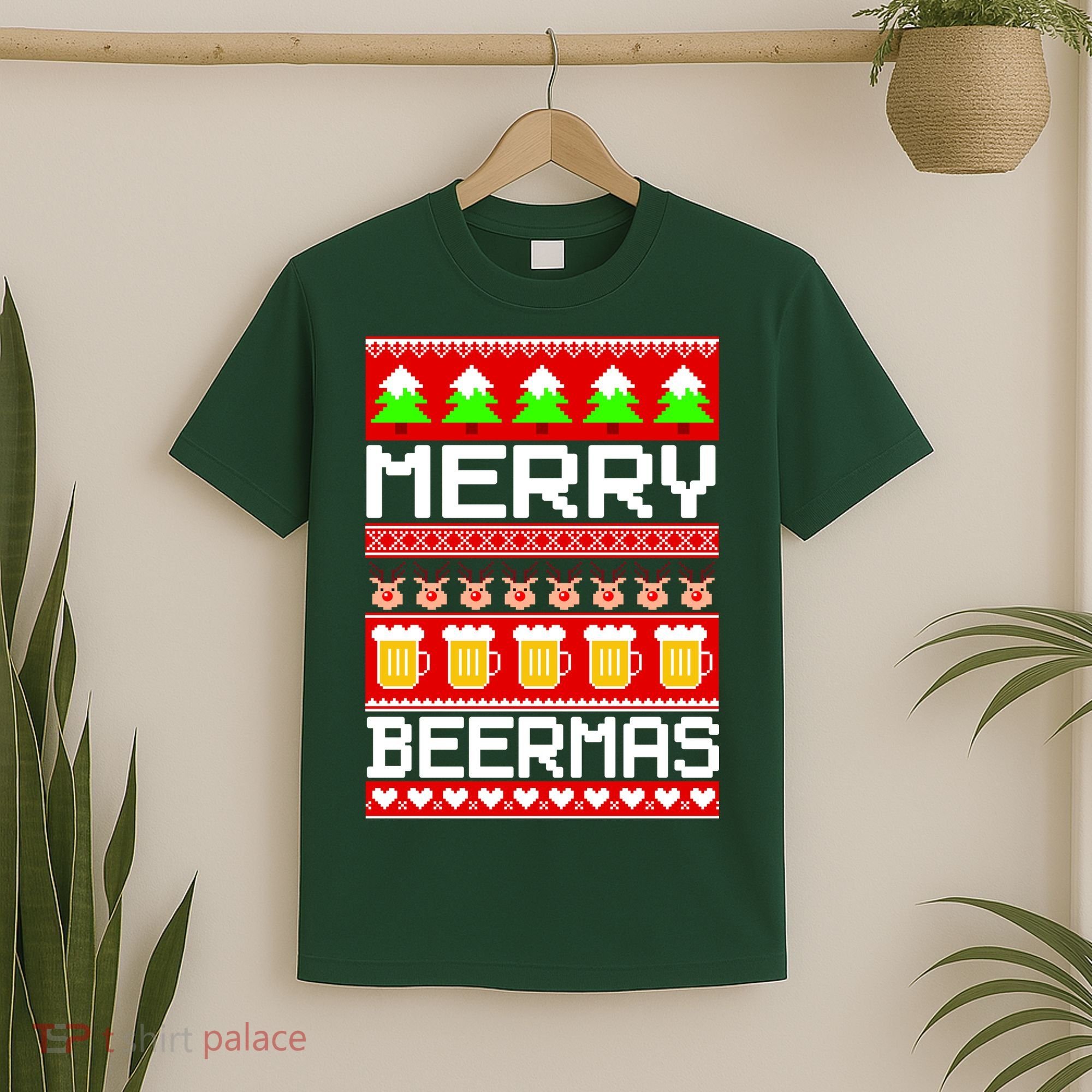Beer Ugly Christmas Sweater Merry Beermas T-Shirt