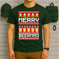 Beer Ugly Christmas Sweater Merry Beermas T-Shirt thumb 6