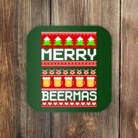 Beer Ugly Christmas Sweater Merry Beermas Coaster thumb 0