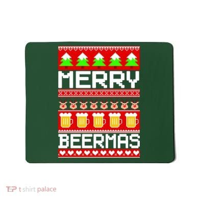 Beer Ugly Christmas Sweater Merry Beermas Mousepad