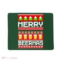 Beer Ugly Christmas Sweater Merry Beermas Mousepad thumb 0
