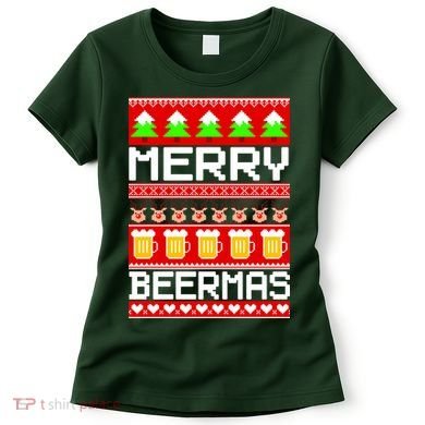 Beer Ugly Christmas Sweater Merry Beermas Women's T-Shirt