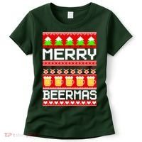 Beer Ugly Christmas Sweater Merry Beermas Women's T-Shirt thumb 0
