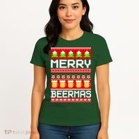 Beer Ugly Christmas Sweater Merry Beermas Women's T-Shirt thumb 4