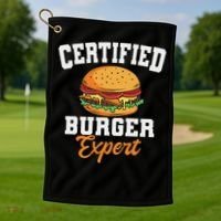 Burger Expert Fast Food Hamburger French Fries Golf Towel thumb 1