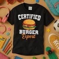 Burger Expert Fast Food Hamburger French Fries Kids T-Shirt thumb 3