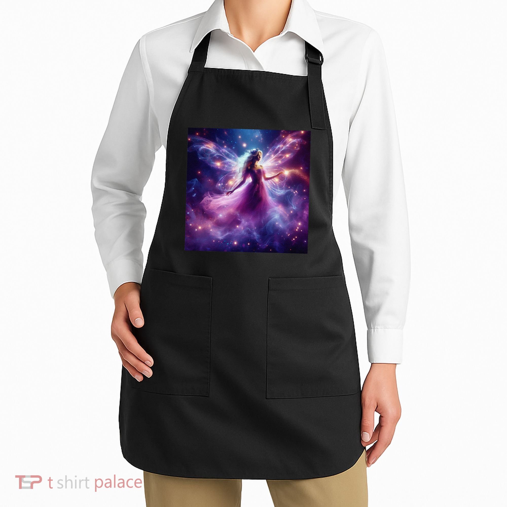 Beautiful Enchanted Fairy Sparkling With Magical Purple Mist Apron