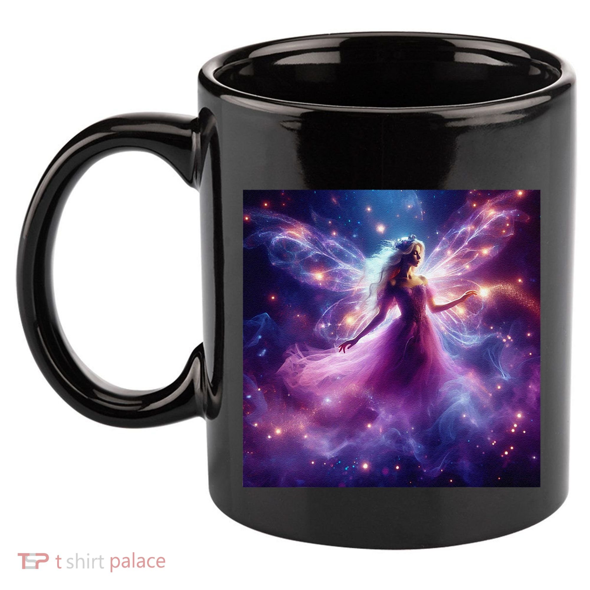 Beautiful Enchanted Fairy Sparkling With Magical Purple Mist 11oz C Handle Ceramic Mug