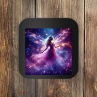 Beautiful Enchanted Fairy Sparkling With Magical Purple Mist Coaster thumb 0