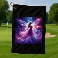 Beautiful Enchanted Fairy Sparkling With Magical Purple Mist Golf Towel thumb 1