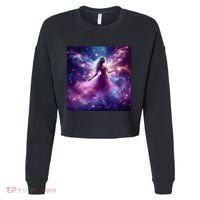 Beautiful Enchanted Fairy Sparkling With Magical Purple Mist Cropped Pullover Crew thumb 0