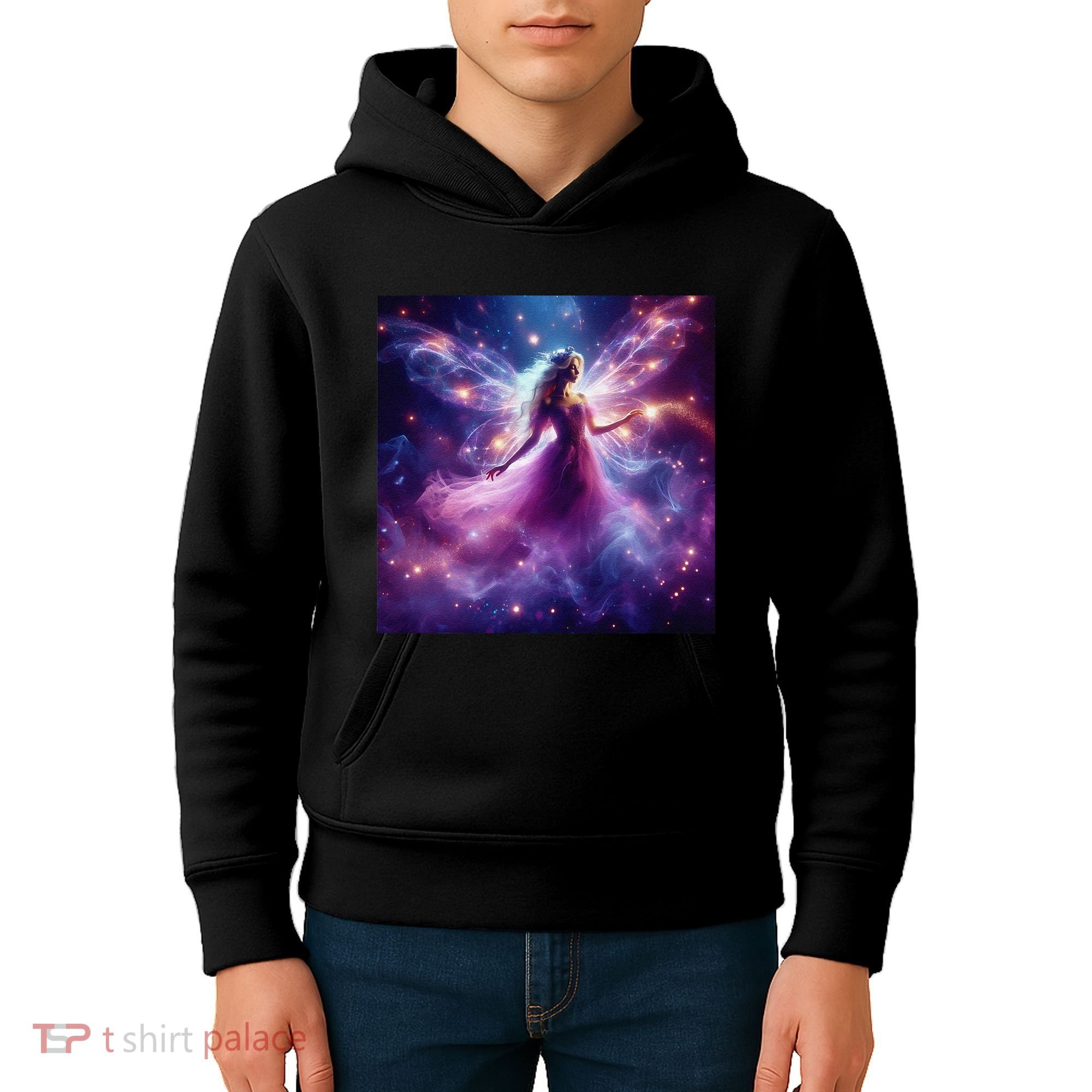 Beautiful Enchanted Fairy Sparkling With Magical Purple Mist Kids Hoodie