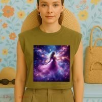 Beautiful Enchanted Fairy Sparkling With Magical Purple Mist Garment-Dyed Women's Muscle Tee thumb 4