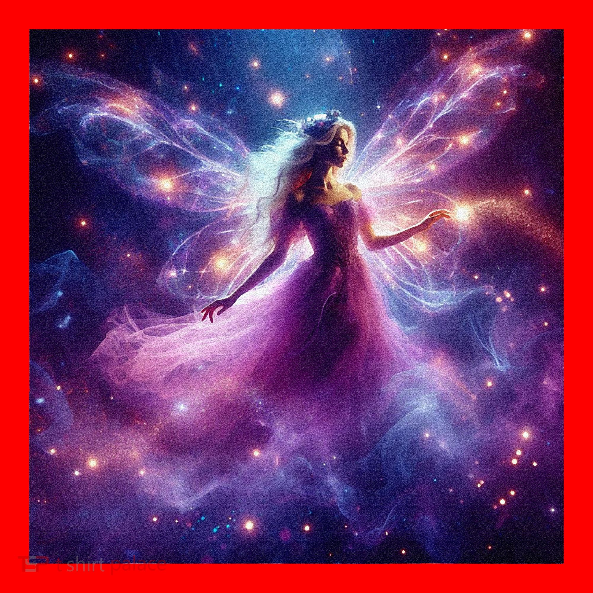 Beautiful Enchanted Fairy Sparkling With Magical Purple Mist Santa Hat
