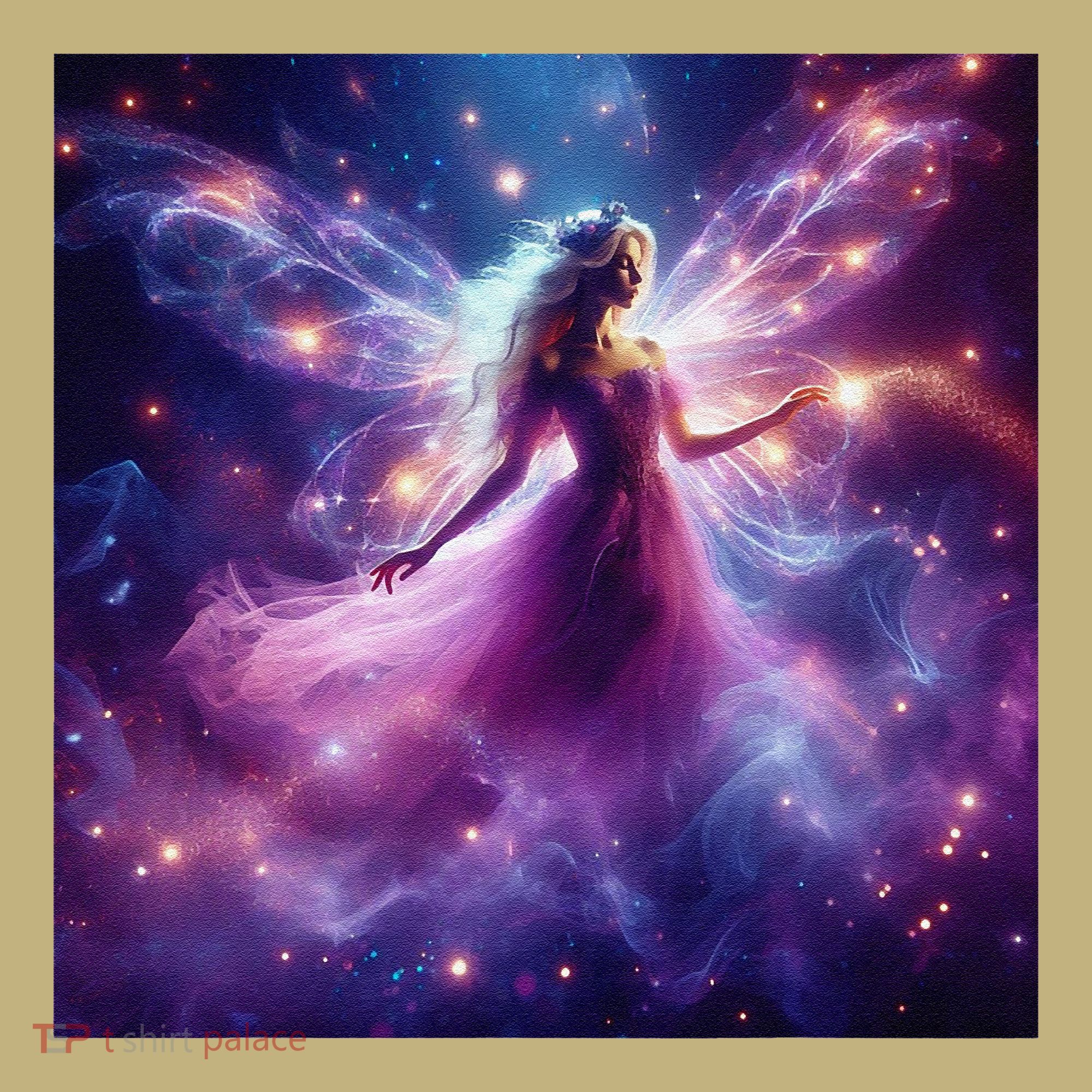 Beautiful Enchanted Fairy Sparkling With Magical Purple Mist T-Shirt