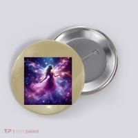 Beautiful Enchanted Fairy Sparkling With Magical Purple Mist Button thumb 0