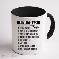 Before You Ask Drone Funny Drone Coffee Mug thumb 1