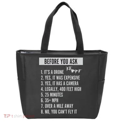 Before You Ask Drone Funny Drone Tote Bag
