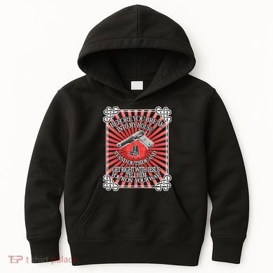 Before You Break Into My House Get Right With Jesus Kids Hoodie