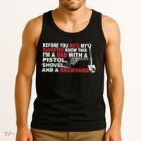 Before You Date My Daughter Gun Shovel Tank Top thumb 3