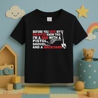 Before You Date My Daughter Gun Shovel Toddler T-Shirt thumb 3