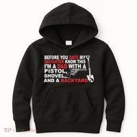 Before You Date My Daughter Gun Shovel Kids Hoodie thumb 0