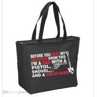 Before You Date My Daughter Gun Shovel Tote Bag thumb 2