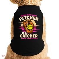 Behind Every Great Pitcher Is Catcher Making Them Look Good Gift Doggie Tank thumb 0