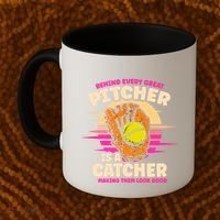 Behind Every Great Pitcher Is Catcher Making Them Look Good Gift Coffee Mug thumb 2