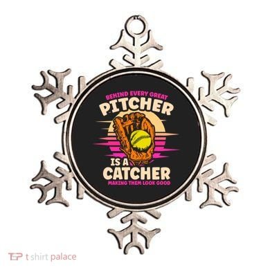 Behind Every Great Pitcher Is Catcher Making Them Look Good Gift Ornament