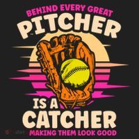 Behind Every Great Pitcher Is Catcher Making Them Look Good Gift Golf Towel thumb 3