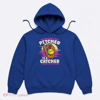 Behind Every Great Pitcher Is Catcher Making Them Look Good Gift Hoodie thumb 0