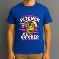 Behind Every Great Pitcher Is Catcher Making Them Look Good Gift T-Shirt thumb 3