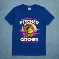 Behind Every Great Pitcher Is Catcher Making Them Look Good Gift T-Shirt thumb 5