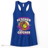 Behind Every Great Pitcher Is Catcher Making Them Look Good Gift Women's Tank Top thumb 0